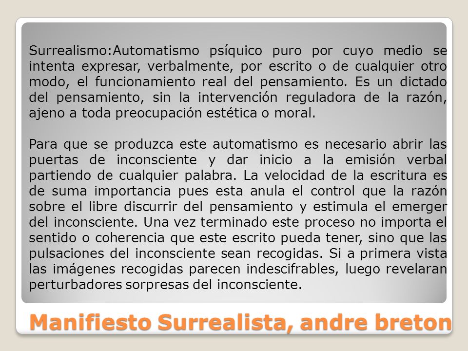 Manifiesto Surrealista, andre breton