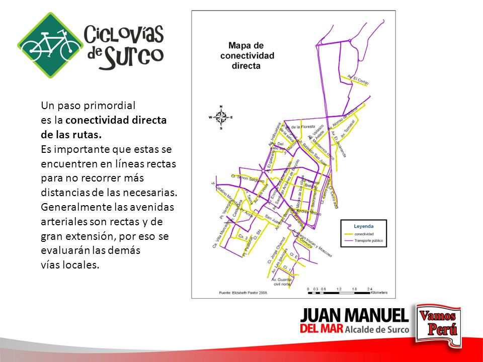 Un paso primordial es la conectividad directa. de las rutas. Es importante que estas se. encuentren en líneas rectas.