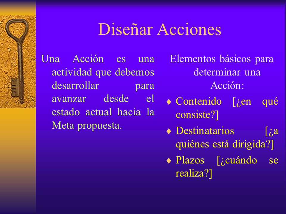 Elementos básicos para determinar una Acción: