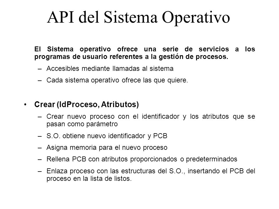 API del Sistema Operativo