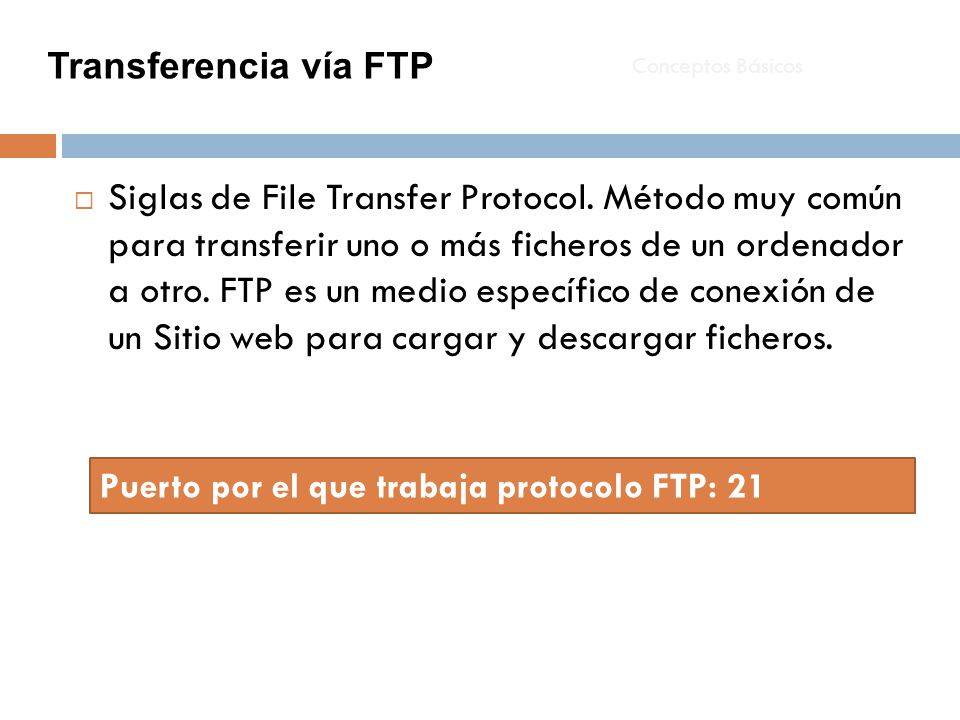 Transferencia vía FTP