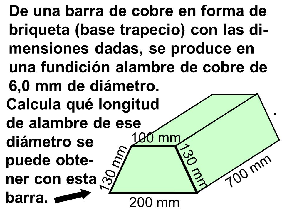 Calcula qué longitud de alambre de ese diámetro se .
