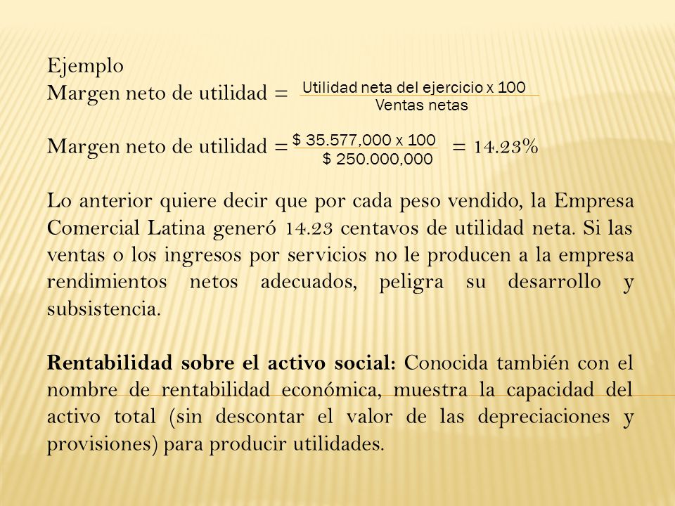 Margen neto de utilidad = Margen neto de utilidad = = 14.23%