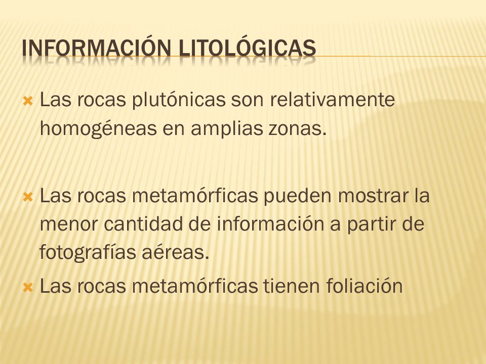 Información litológicas