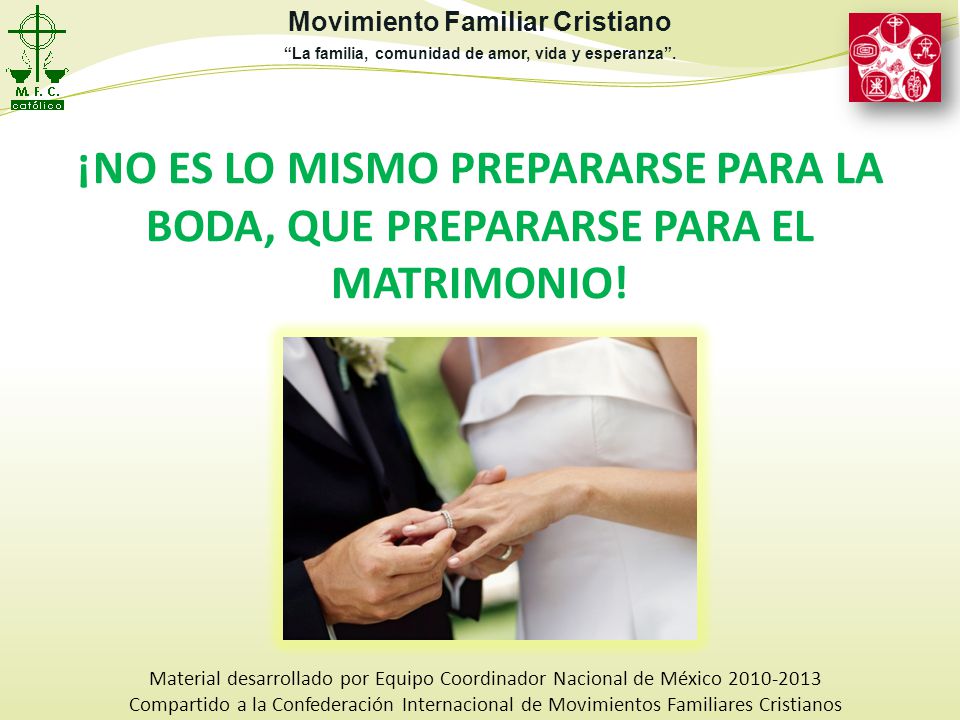 ¡NO ES LO MISMO PREPARARSE PARA LA BODA, QUE PREPARARSE PARA EL MATRIMONIO!