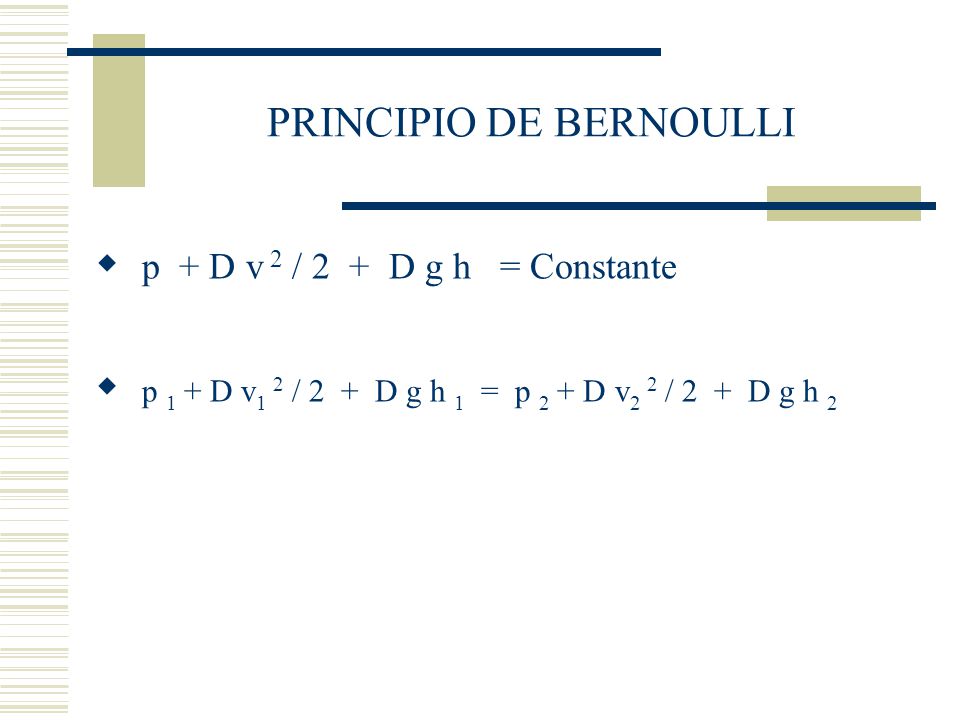 PRINCIPIO DE BERNOULLI