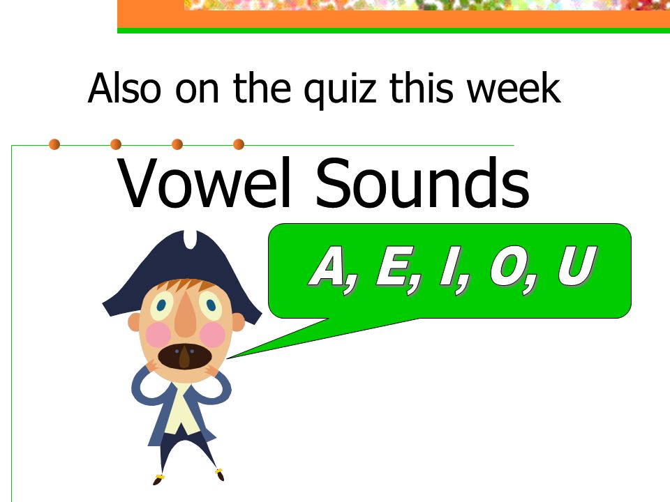 Also on the quiz this week