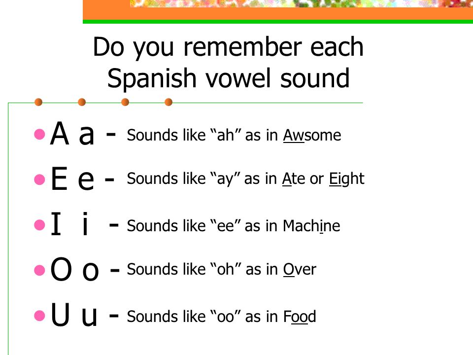 Do you remember each Spanish vowel sound