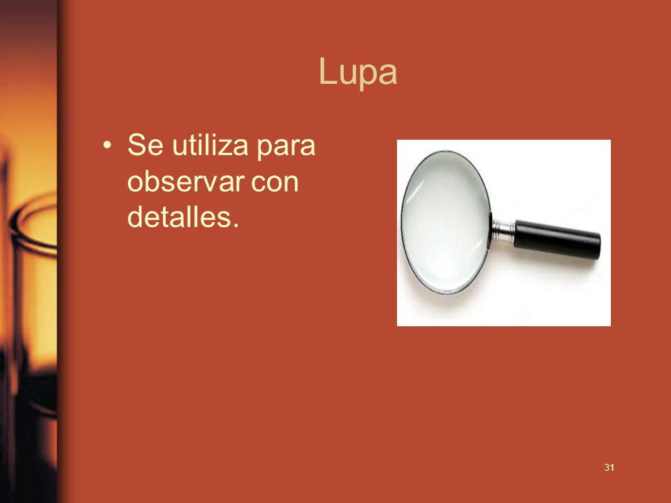 Lupa Se utiliza para observar con detalles.