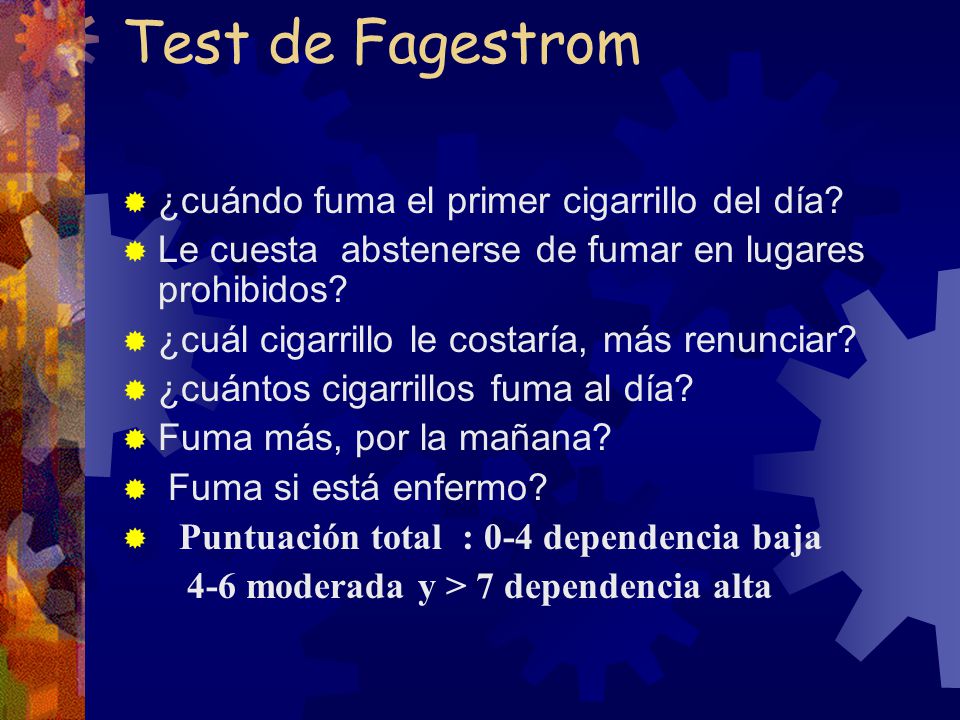 Test de Fagestrom ¿cuándo fuma el primer cigarrillo del día