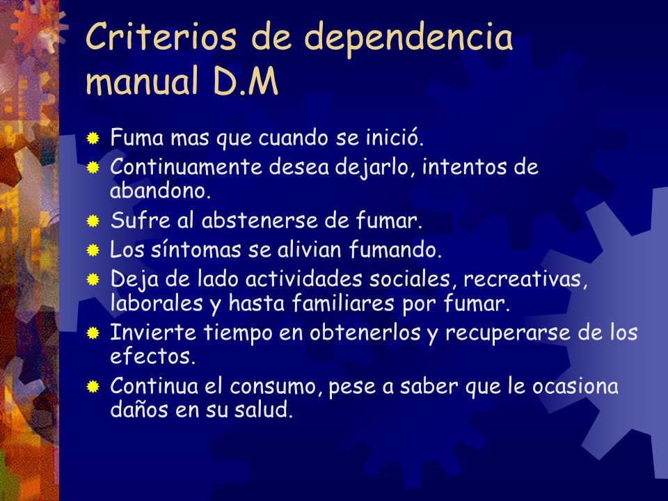 Criterios de dependencia manual D.M