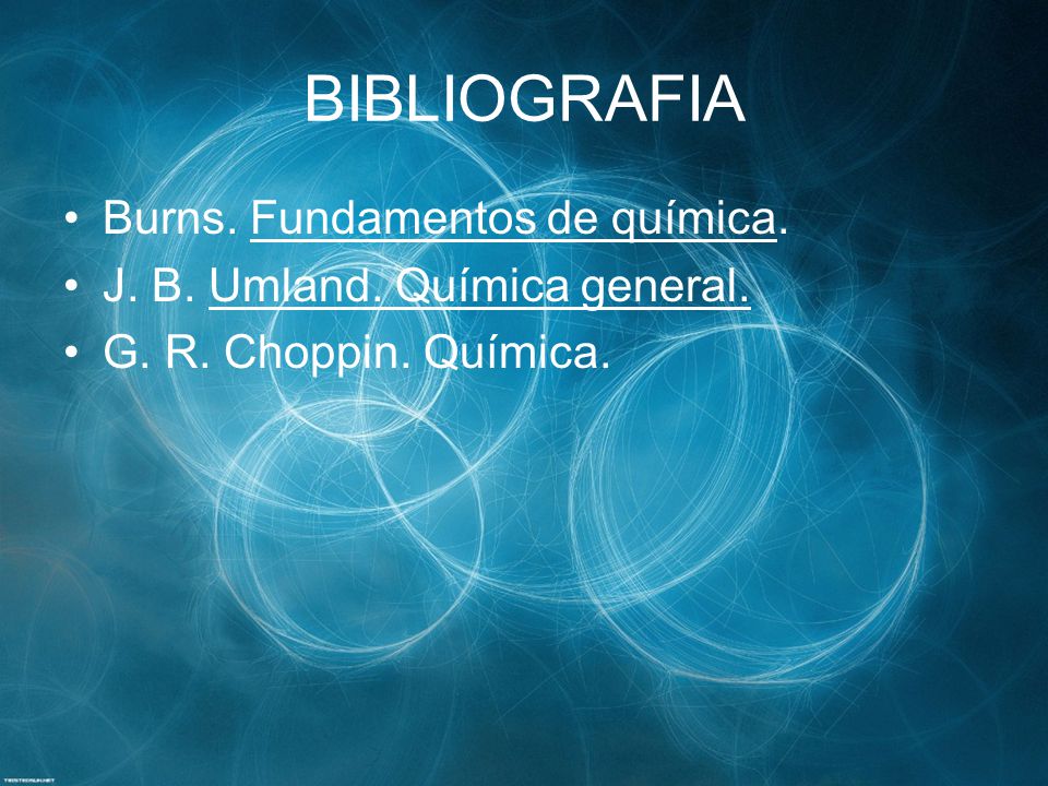 BIBLIOGRAFIA Burns. Fundamentos de química.