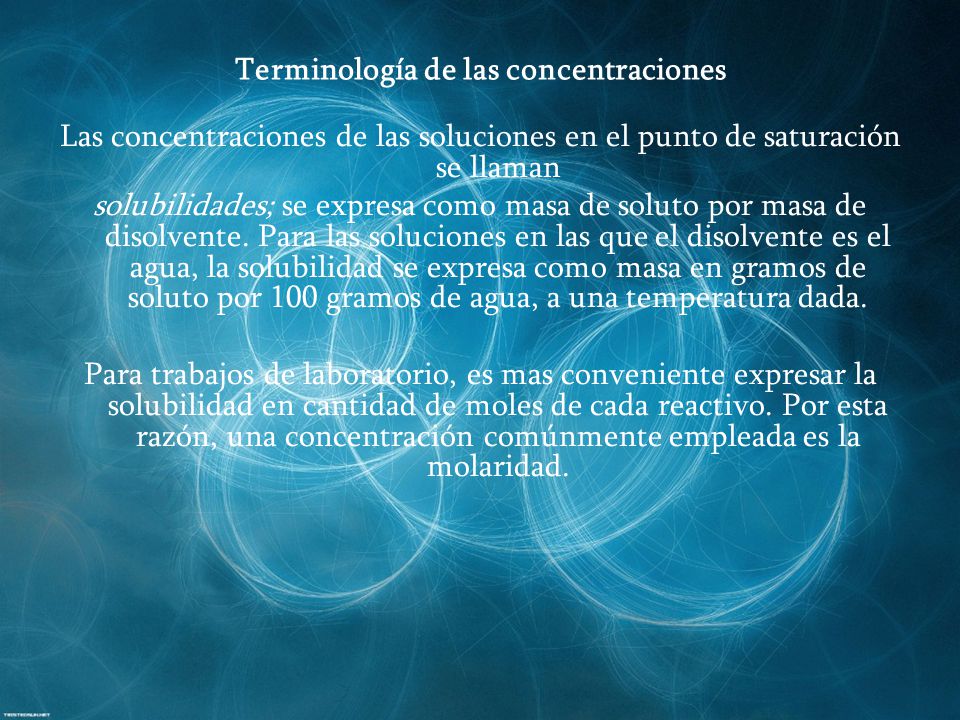 Terminología de las concentraciones