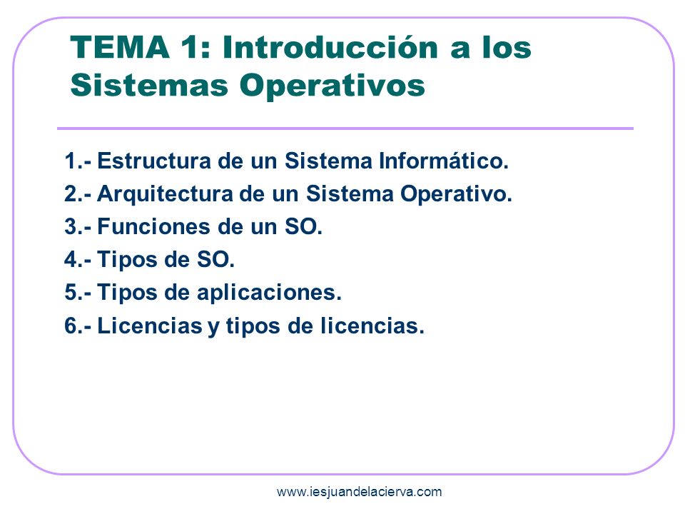 TEMA 1: Introducción a los Sistemas Operativos