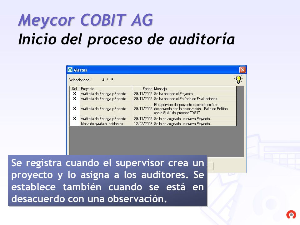 Meycor COBIT AG Inicio del proceso de auditoría