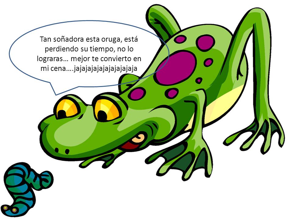 Tan soñadora esta oruga, está perdiendo su tiempo, no lo lograras… mejor te convierto en mi cena….jajajajajajajajajajaja
