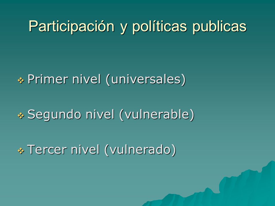 Participación y políticas publicas