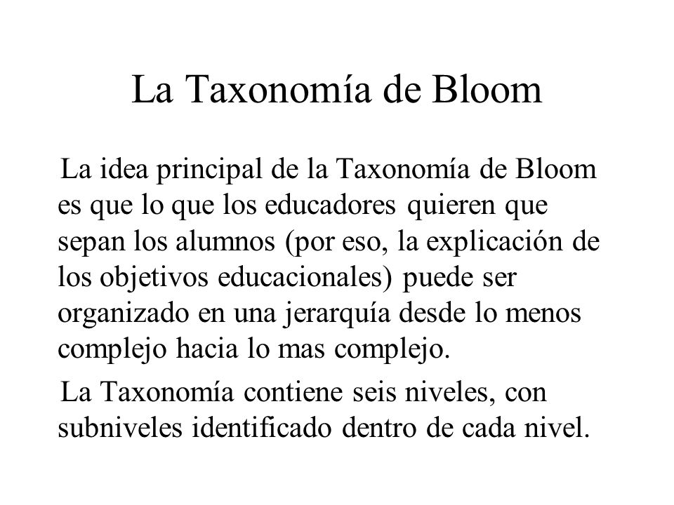 La Taxonomía de Bloom