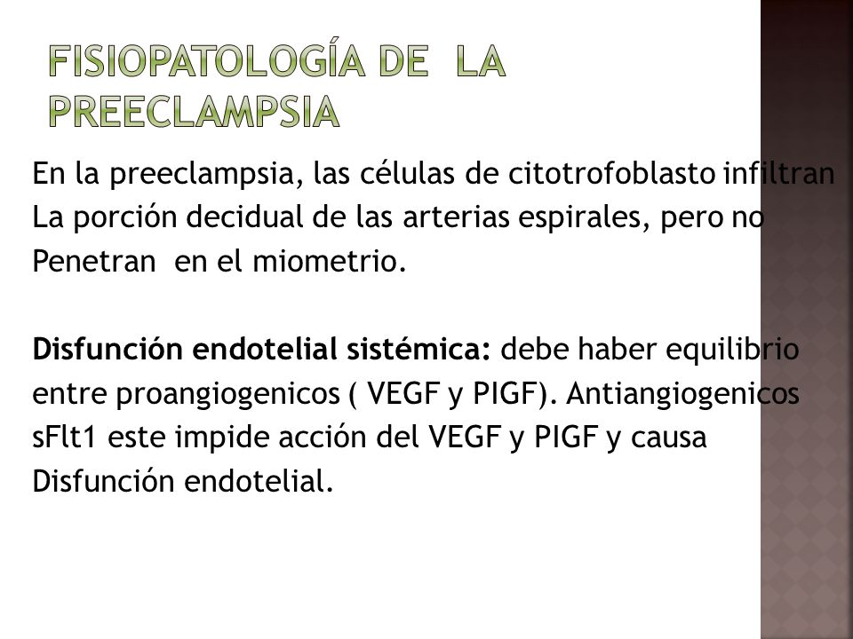 Fisiopatología de la preeclampsia