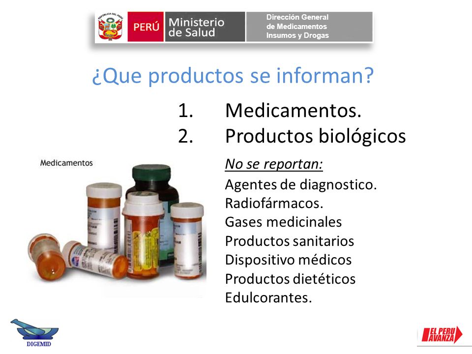 ¿Que productos se informan