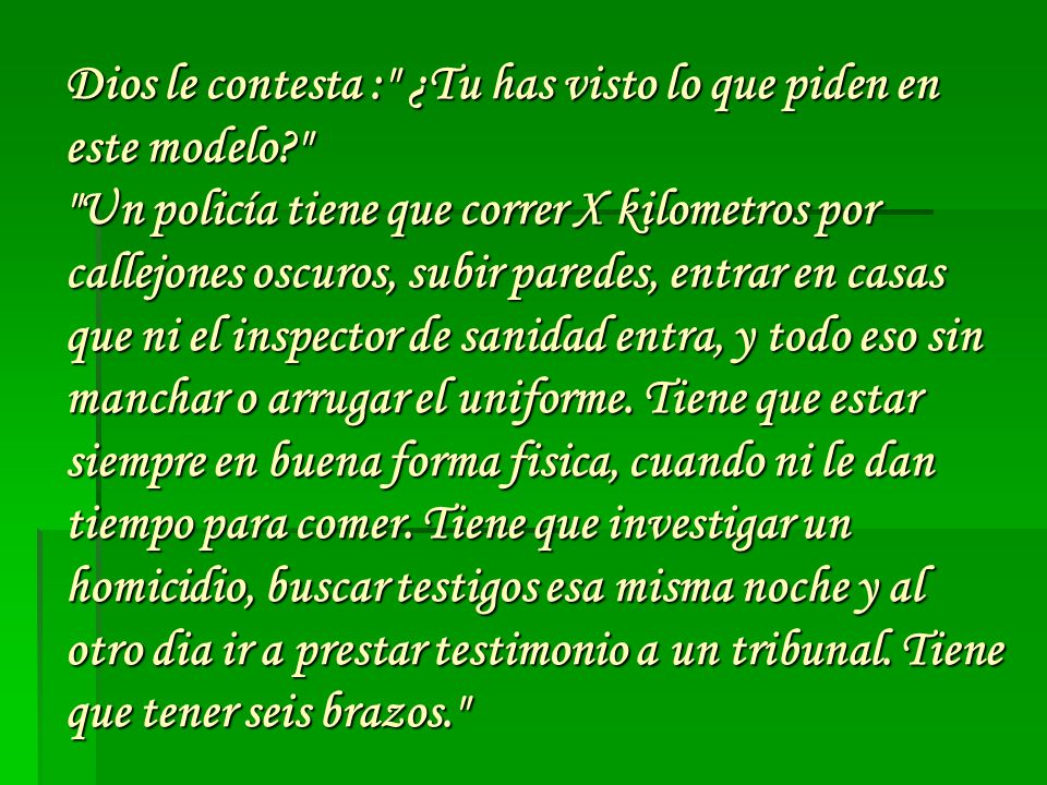 Dios le contesta : ¿Tu has visto lo que piden en este modelo