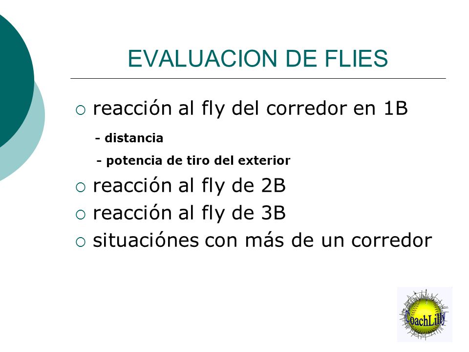 EVALUACION DE FLIES reacción al fly del corredor en 1B - distancia