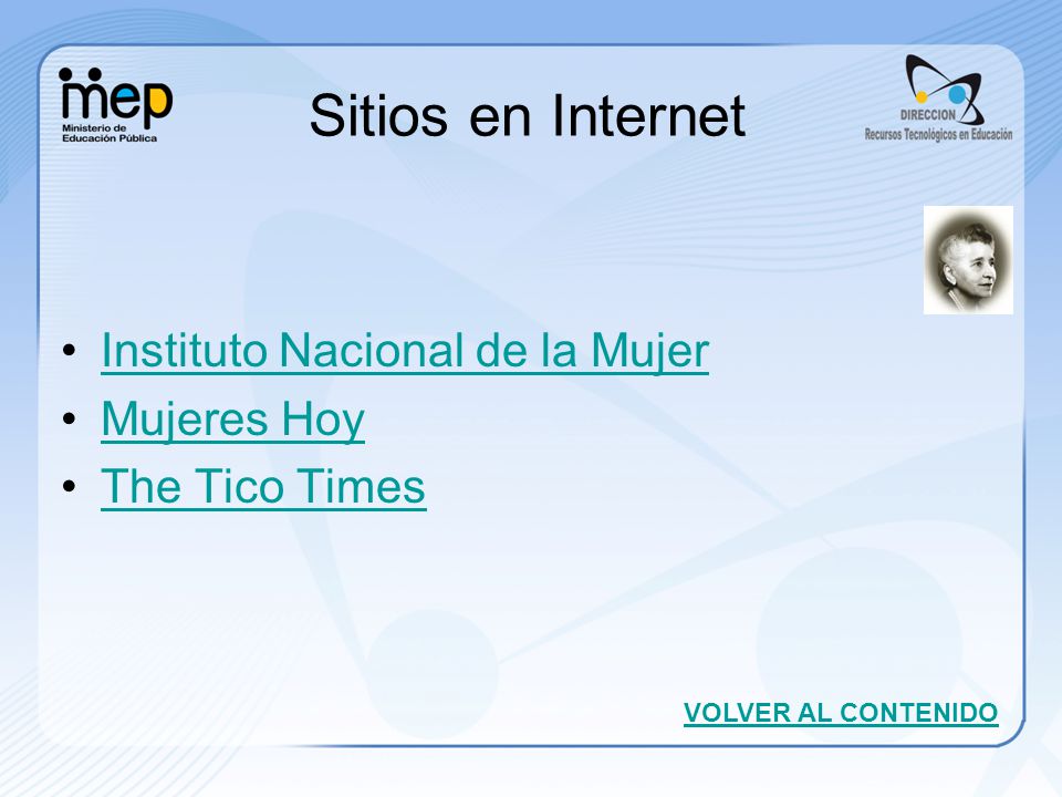 Sitios en Internet Instituto Nacional de la Mujer Mujeres Hoy
