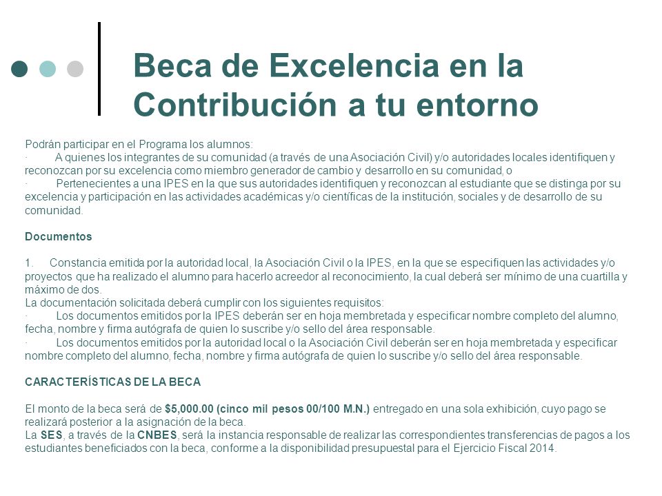 Beca de Excelencia en la Contribución a tu entorno
