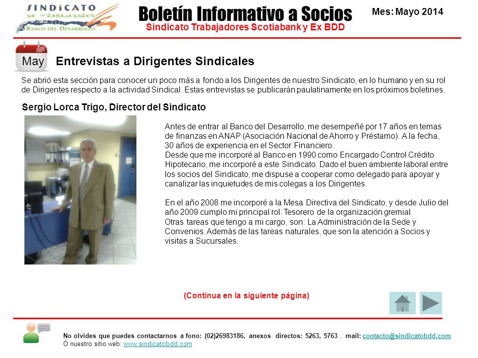Boletín Informativo a Socios