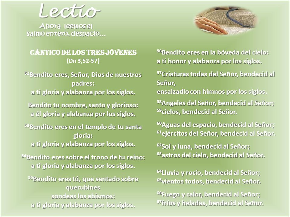 Lectio Ahora leemos el salmo entero, despacio…
