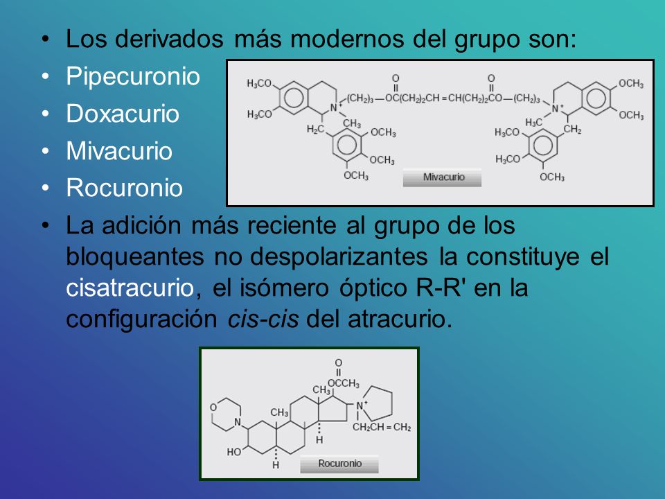 Los derivados más modernos del grupo son: