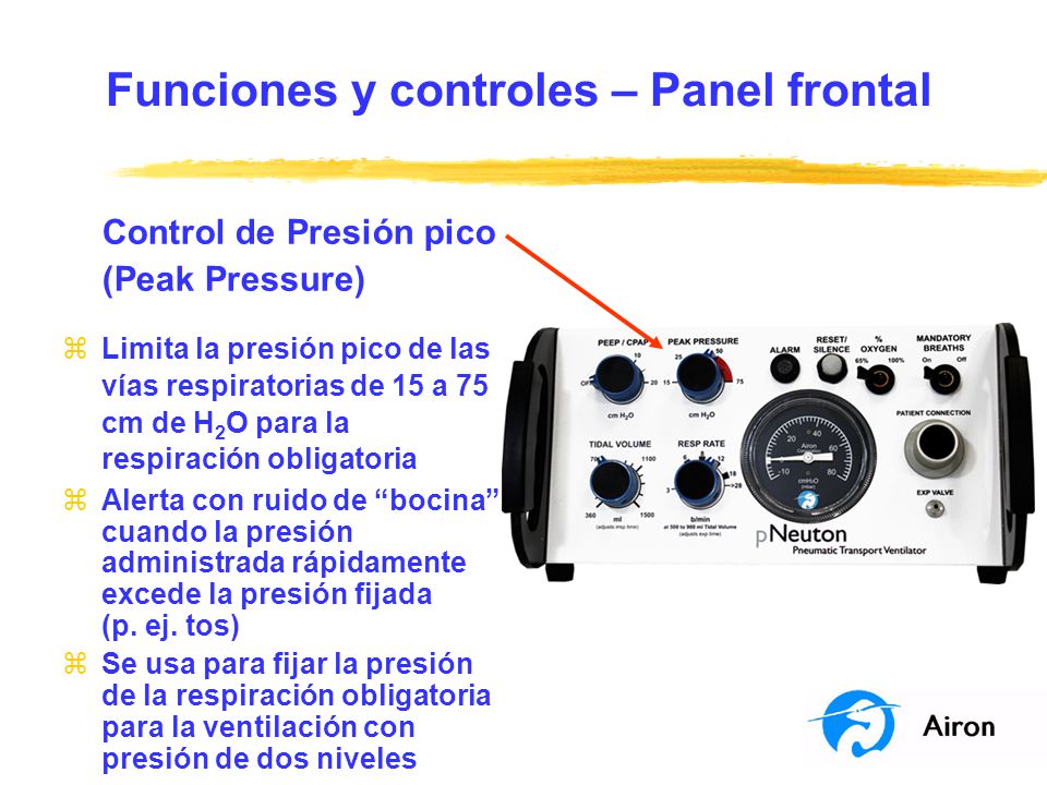 Funciones y controles – Panel frontal