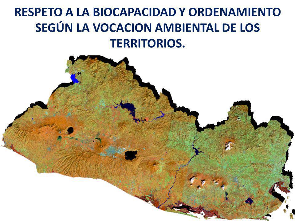 RESPETO A LA BIOCAPACIDAD Y ORDENAMIENTO SEGÚN LA VOCACION AMBIENTAL DE LOS TERRITORIOS.