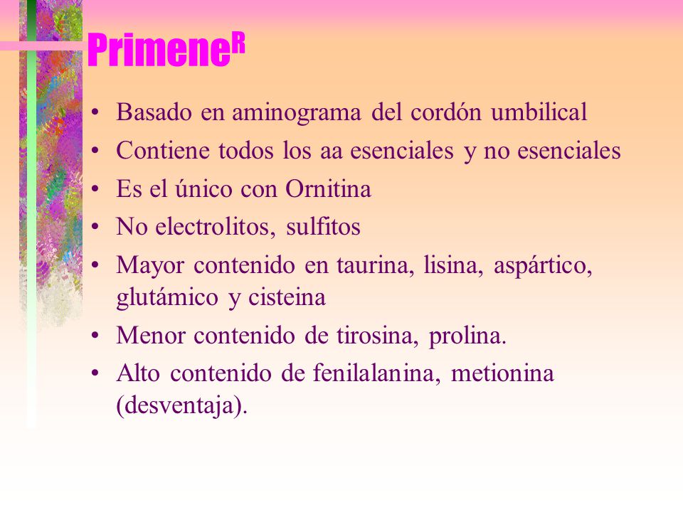 PrimeneR Basado en aminograma del cordón umbilical