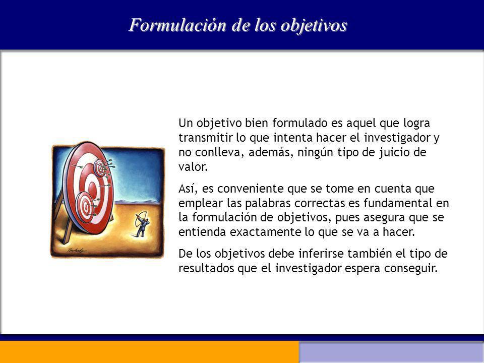 Formulación de los objetivos
