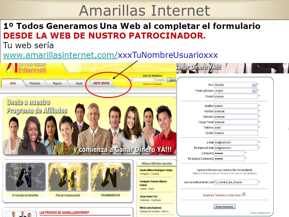 Amarillas Internet 1º Todos Generamos Una Web al completar el formulario. DESDE LA WEB DE NUSTRO PATROCINADOR.
