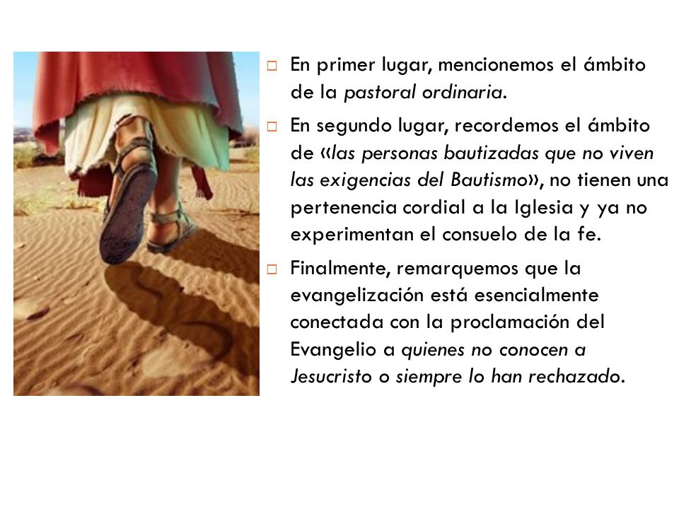 En primer lugar, mencionemos el ámbito de la pastoral ordinaria.