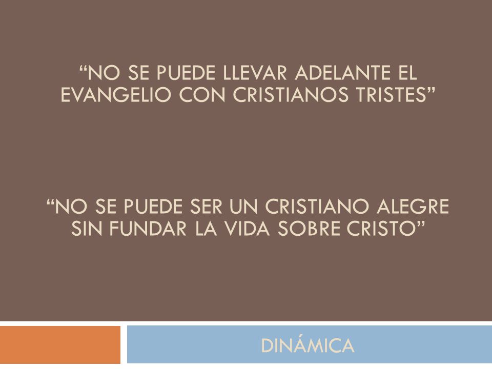 No se puede llevar adelante el Evangelio con cristianos tristes