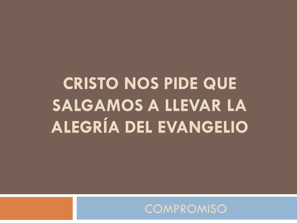 Cristo nos pide que salgamos a llevar la alegría del Evangelio