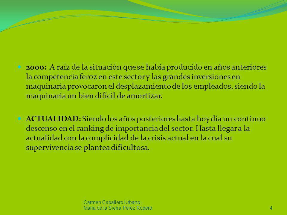 2000: A raíz de la situación que se había producido en años anteriores la competencia feroz en este sector y las grandes inversiones en maquinaria provocaron el desplazamiento de los empleados, siendo la maquinaria un bien difícil de amortizar.