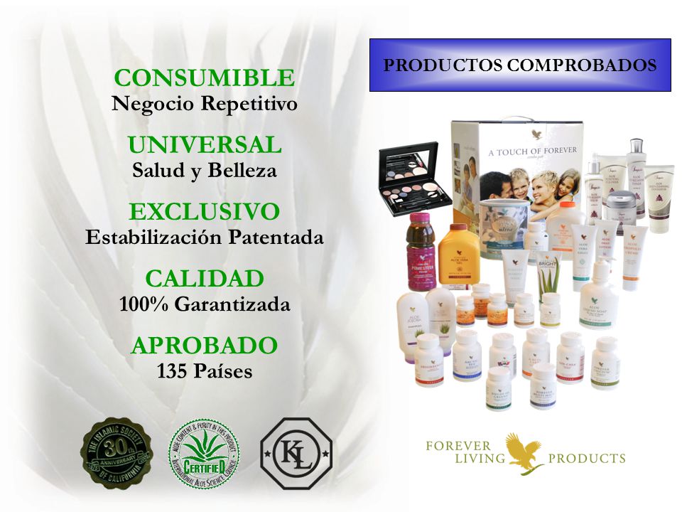 PRODUCTOS COMPROBADOS Estabilización Patentada