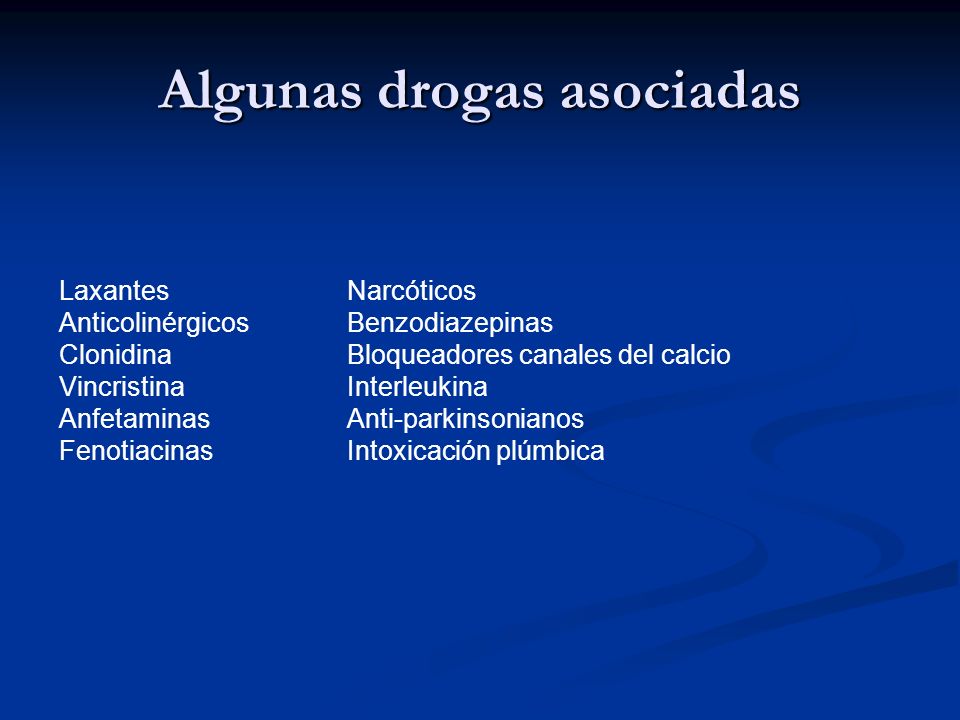 Algunas drogas asociadas