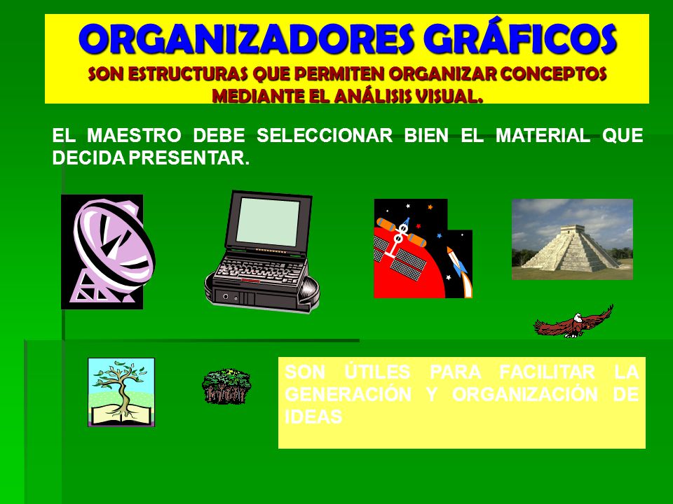ORGANIZADORES GRÁFICOS SON ESTRUCTURAS QUE PERMITEN ORGANIZAR CONCEPTOS MEDIANTE EL ANÁLISIS VISUAL.