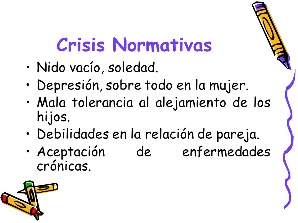 Crisis Normativas Nido vacío, soledad.