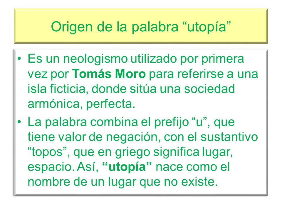 Origen de la palabra utopía