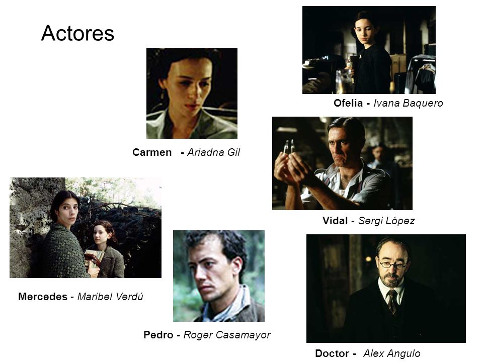 Actores Ofelia - Ivana Baquero Carmen - Ariadna Gil