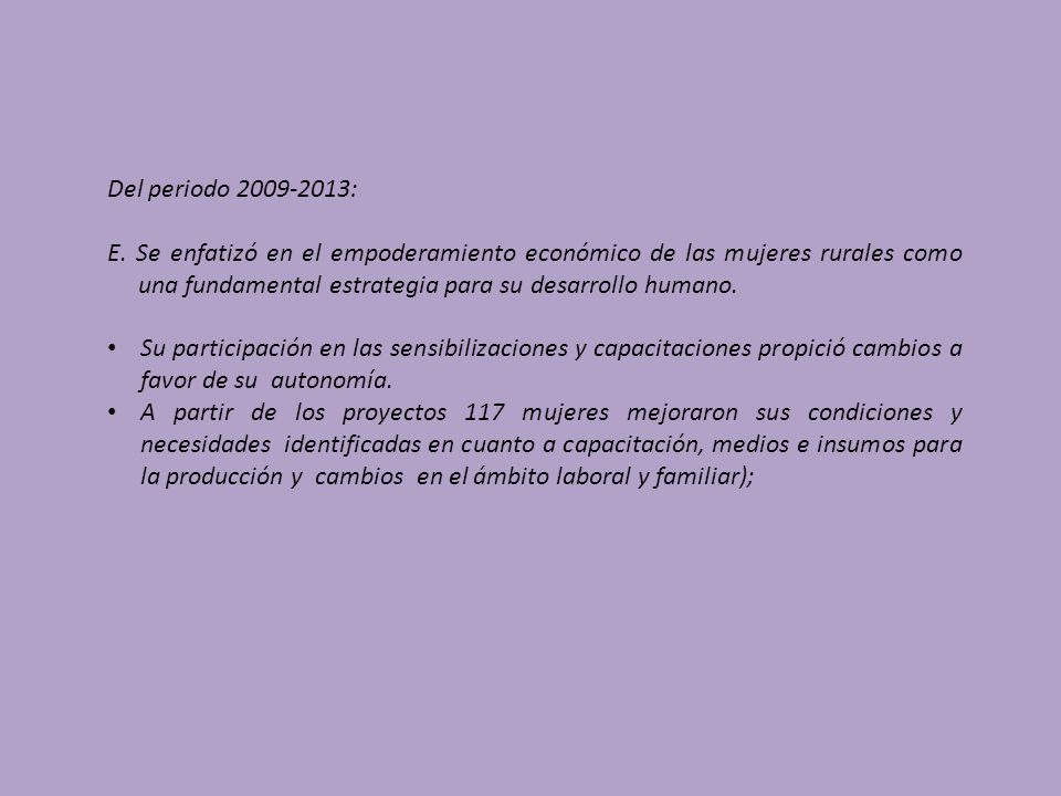 Del periodo :