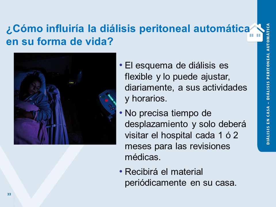 ¿Cómo influiría la diálisis peritoneal automática en su forma de vida