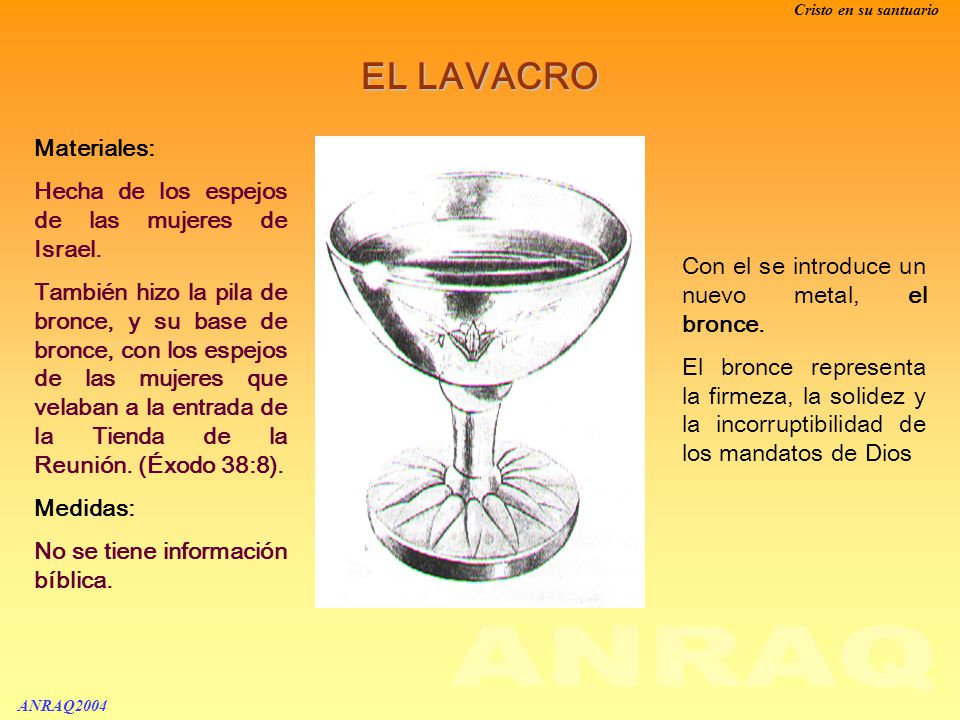 EL LAVACRO Materiales: Hecha de los espejos de las mujeres de Israel.