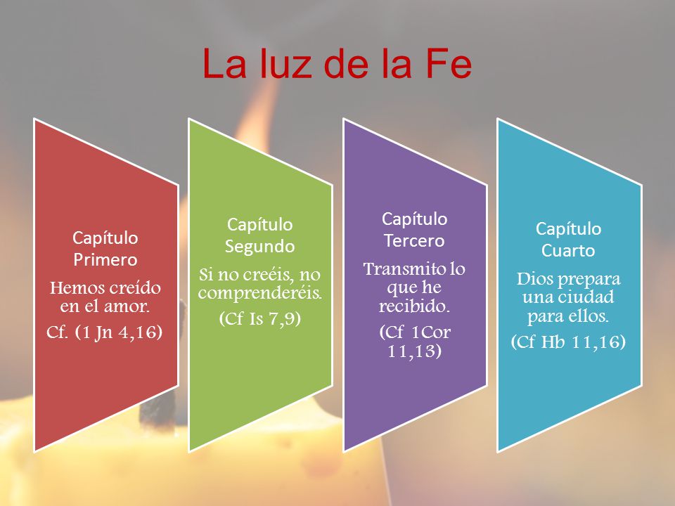 La luz de la Fe Hemos creído en el amor. Cf. (1 Jn 4,16)